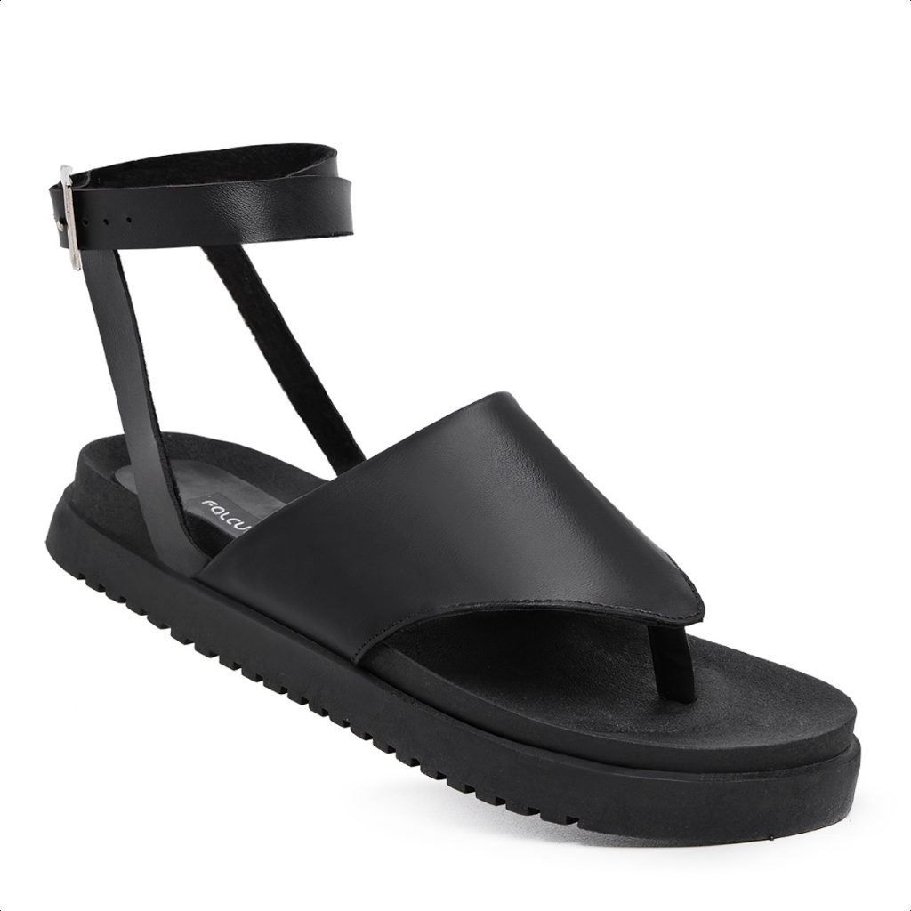 Sandália Chinelo Falcucci FlatForm Feminina De Dedo Rasteirinha Confortável Preta Veneza em Oferta na Shopee