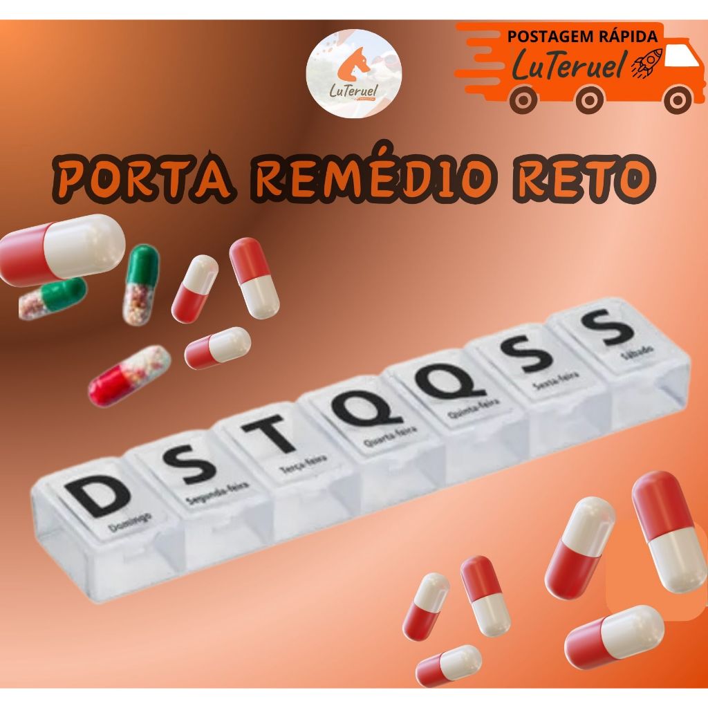Caixa Organizadora de Remédios | Controle Semanal de Comprimidos | Porta Remédio com 7 Divisórias