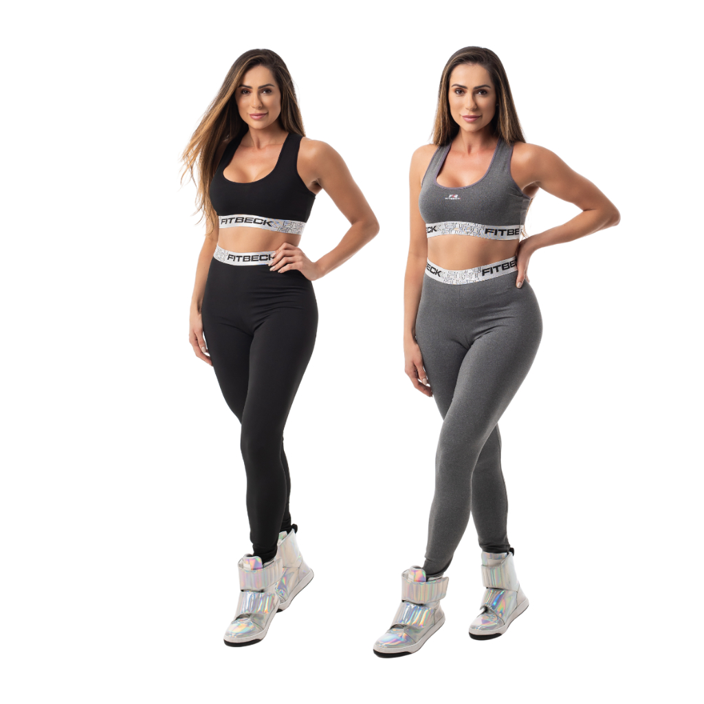 CONJUNTO FEMININO TOP E CALÇA LEGGING SUPLEX ACADEMIA FITNESS