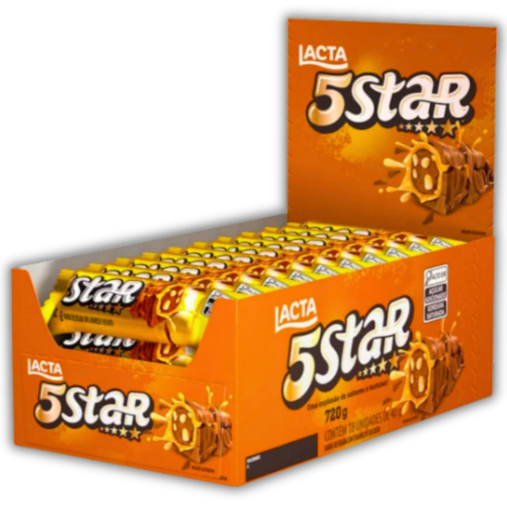 Chocolate Caramelo 5 Star C/18 Unidades 40g (cada) Lacta em Oferta na Shopee