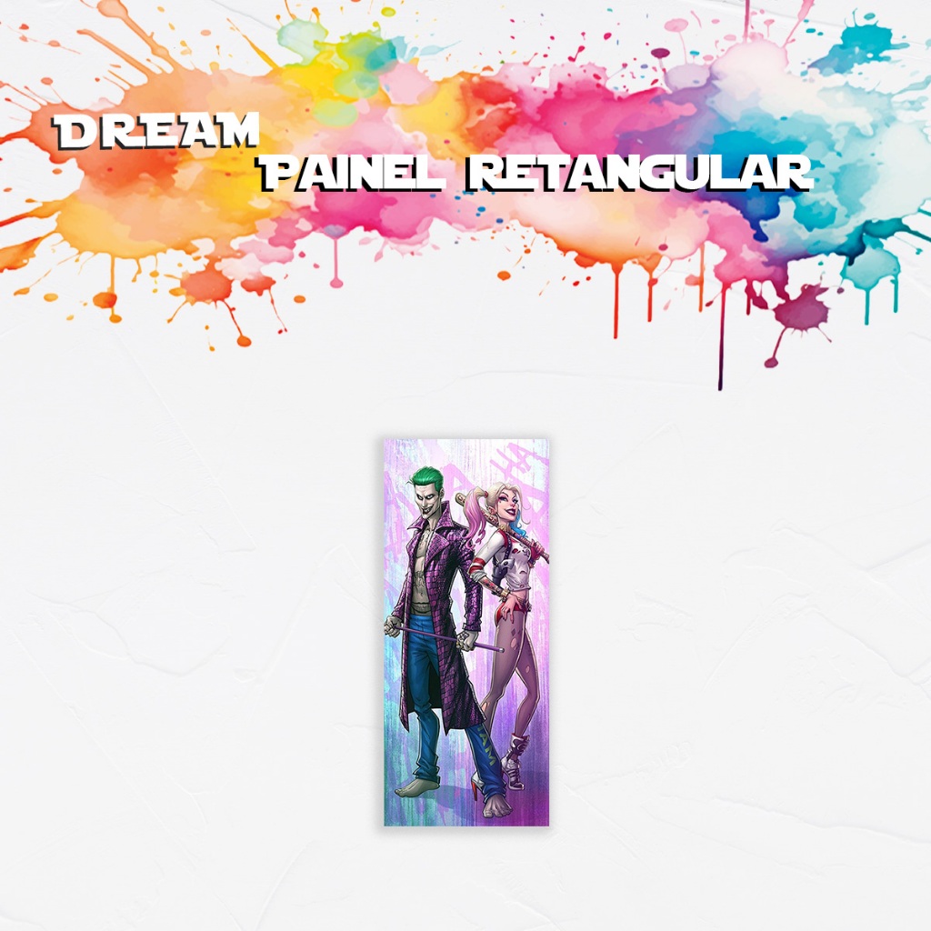 Capa Para Paniel Retangular Tematico Arlequina Coringa Vilão Decoração Cenario Fotografico Malha 2m x 1m
