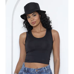Blusa Regatinha Curta Justa - Blusinha Regata Feminina
