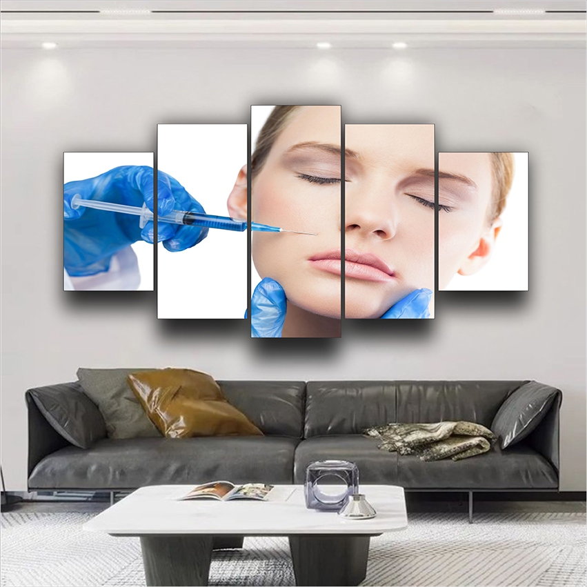 Quadro Decorativo Botox Preenchimento Estética Consultório 5 PEÇAS