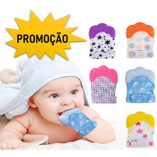 Luva Mordedor Para Bebê Silicone Luvinha Coceira na Gengiva Dentição em Oferta na Shopee