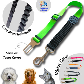 Cinto de segurança pet com amortecedor anti impacto compatível com todos carros e cães e gatos em Oferta na Shopee