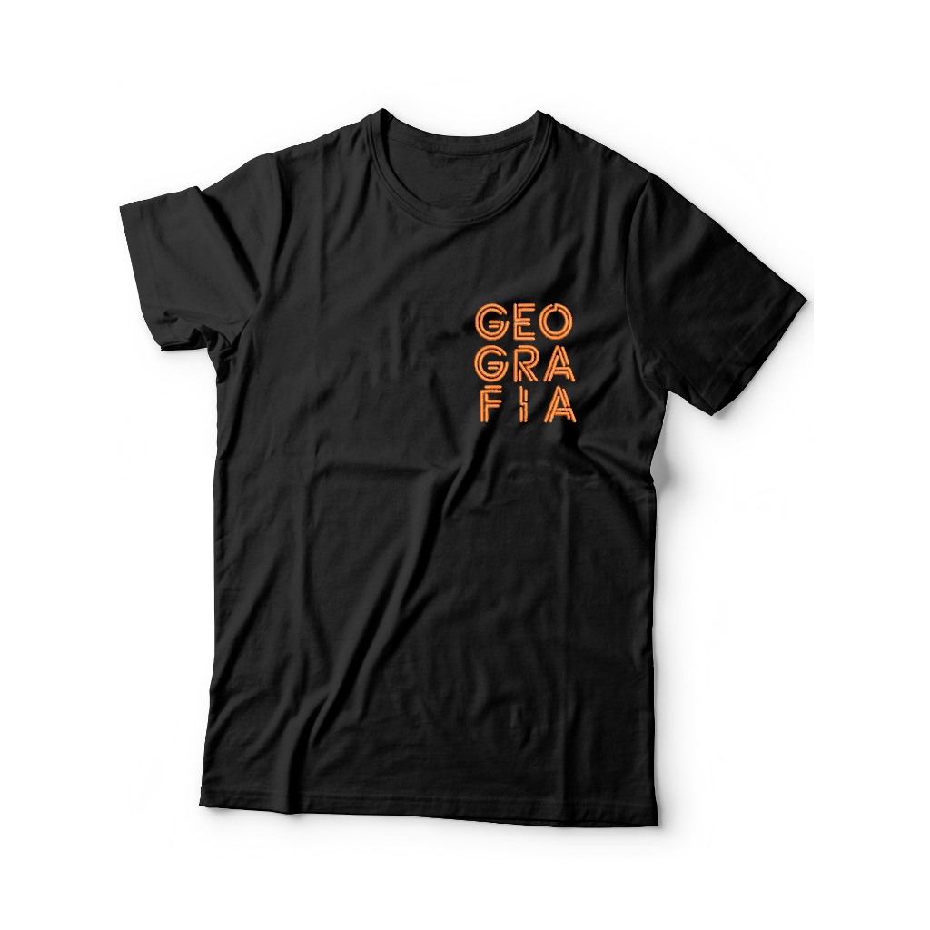Camisa Geografia Bordada Mod 2 Simbolo Aviao Globo Faculdade Geografia Malha PV Antipilling T-shirt Camiseta
