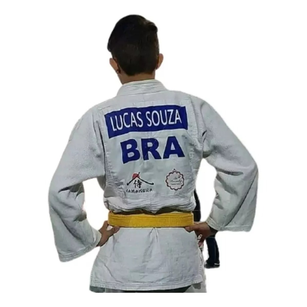 Patch Judô Jiu Jitsu Identificação Kimono- Seu Nome Sua Arte- Nome Da Academia