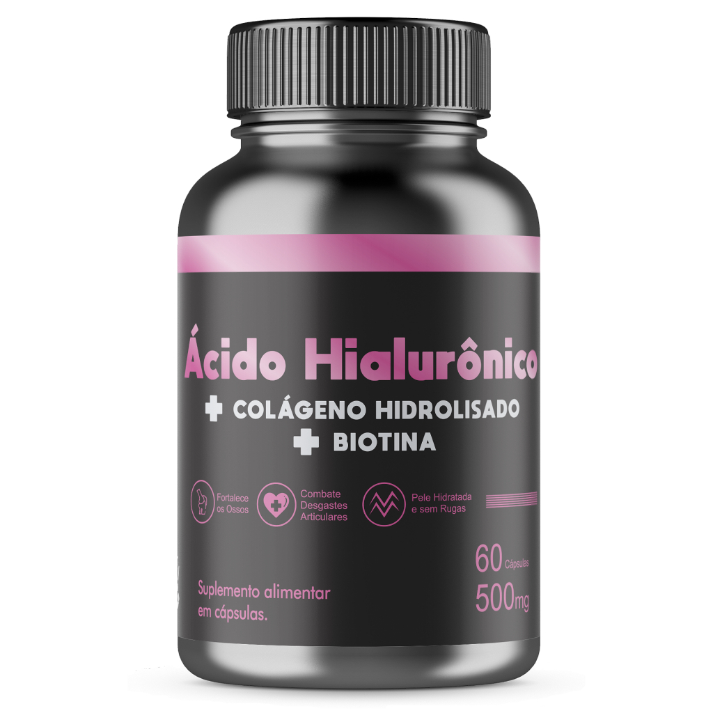 Colágeno Com Ácido Hialurônico Com Biotina Puro 120 Caps em Oferta na Shopee