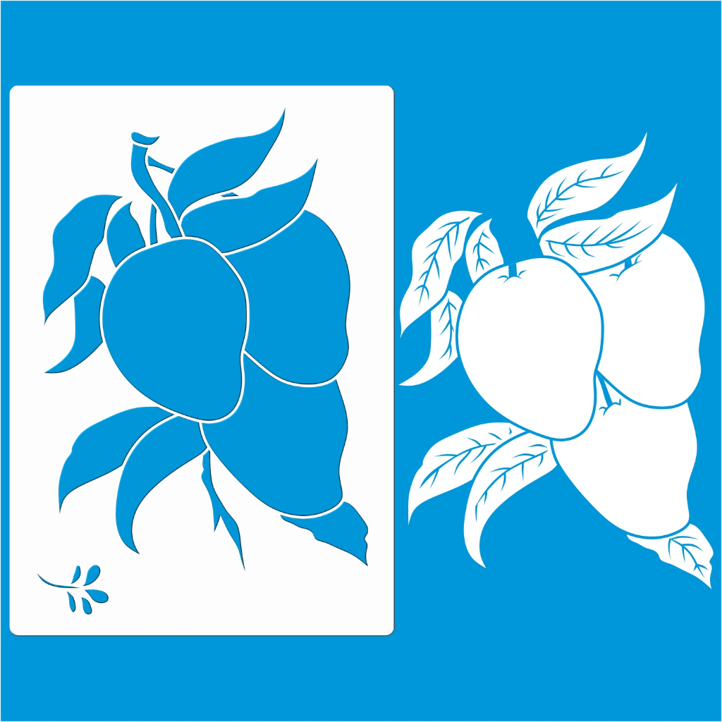 Stencil 21 X 29 Mangas Molde Vazado Para Pintura Em Tecido Mdf Madeira Parede Camiseta Pano Prato
