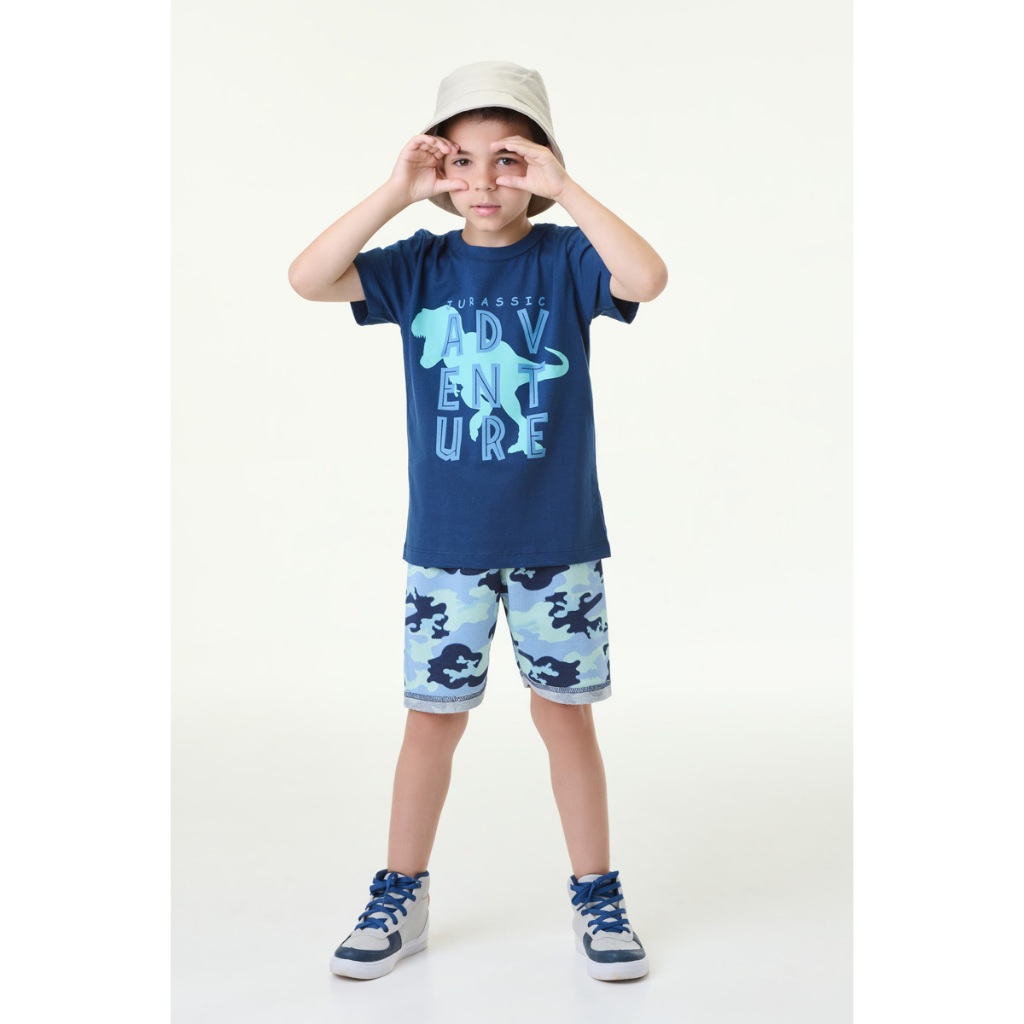 Conjunto Infantil Masculino Silk Jurassic Adventure Tam 1 ao 14 anos