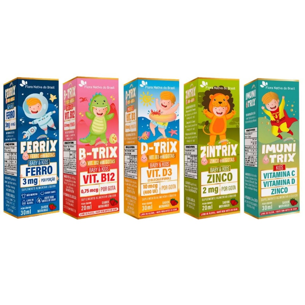 Ferrix + B-Trix + D-Trix + Zintrix + Imunitrix Flora Nativa