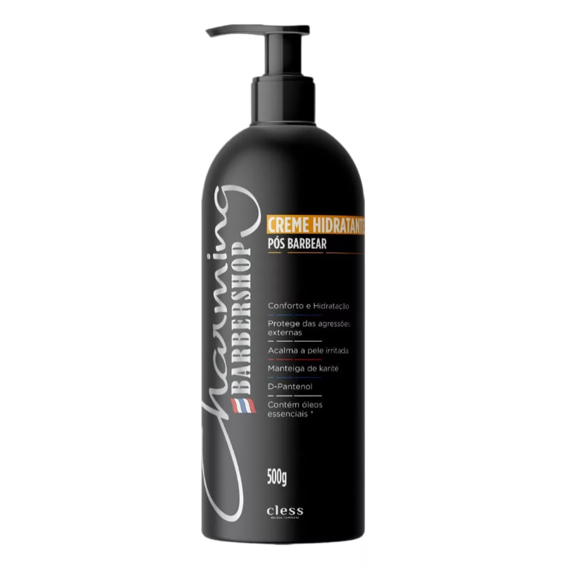 Creme Hidratante Pós Barbear Cless Charming Barbershop 500g Barba Barbeiro Barbearia