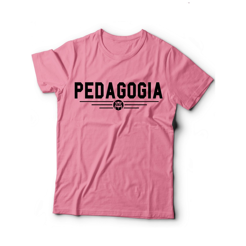 Camisa Pedagogia Estampa Faculdade Pedagoga Simbolo Coruja Malha PV Confort T-shirt Camiseta