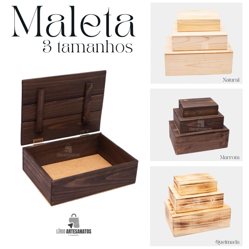 Maleta Caixa Organizadora com tampa e dobradiça - Cesta|Café da Manhã|Natal|Decoração|páscoa