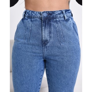 Calça Feminina Jeans MOM Premium Cintura Alta 100% Algodão LISA