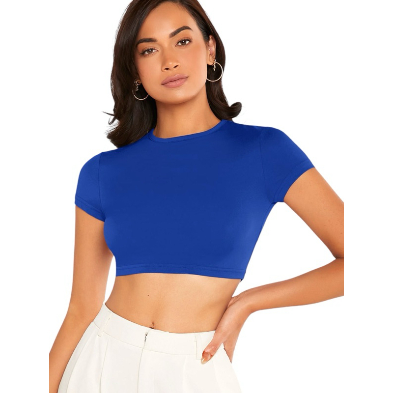 Cropped Manga Curta SUPLEX MODA Gringa Slim Fit em Oferta na Shopee