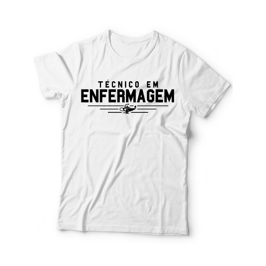 Camisa Técnico em Enfermagem Estampa Faculdade Simbolo Tec Enfermagem Malha PV Confort T-shirt Camiseta