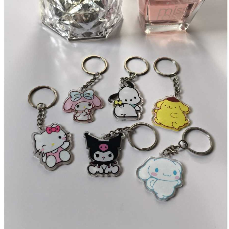 Chaveiro Olá gatinha Kitty Acrílico My Melody Kuromi Purin Pochacco Kawaii Aesthetic Y2k Fofo Presente em Oferta na Shopee