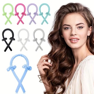 Modelador de Cachos Cabelo Curling Rod Cetim Sem Calor + 2 Scrunchies em Oferta na Shopee
