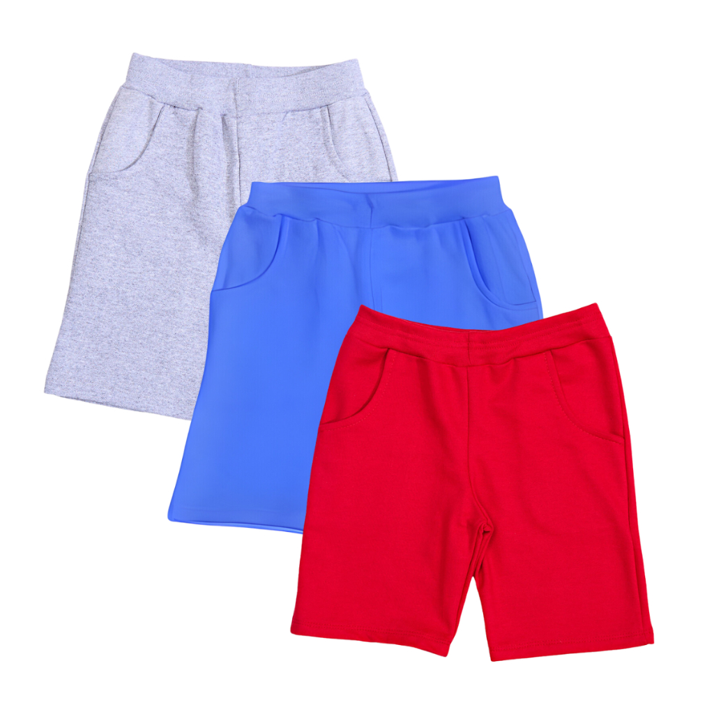 Kit 3 Bermuda Infantil Moletom Esporte Com Bolso E Elástico Muito Confortável Short Sport