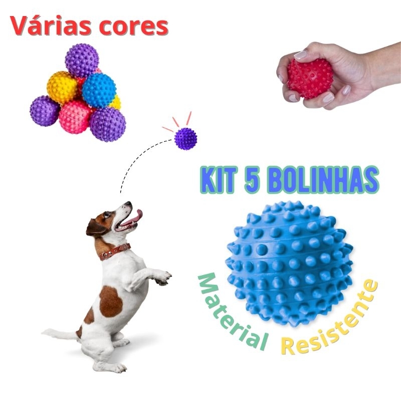 Bolinha para cães - Kit de bolinhas/brinquedo mordedor cravo para cachorro - bolinha anti stress