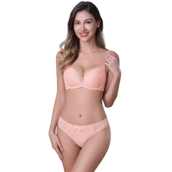 Z&D Lingerie Conjunto Sem Aro Com Renda e Bojo Calcinha Tanga 8085