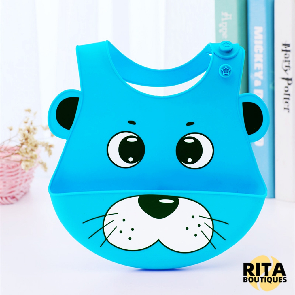 Babador De Silicone Impermeável Para Alimentação Menino/Menina À Prova De Óleo Com Pega Migalhas