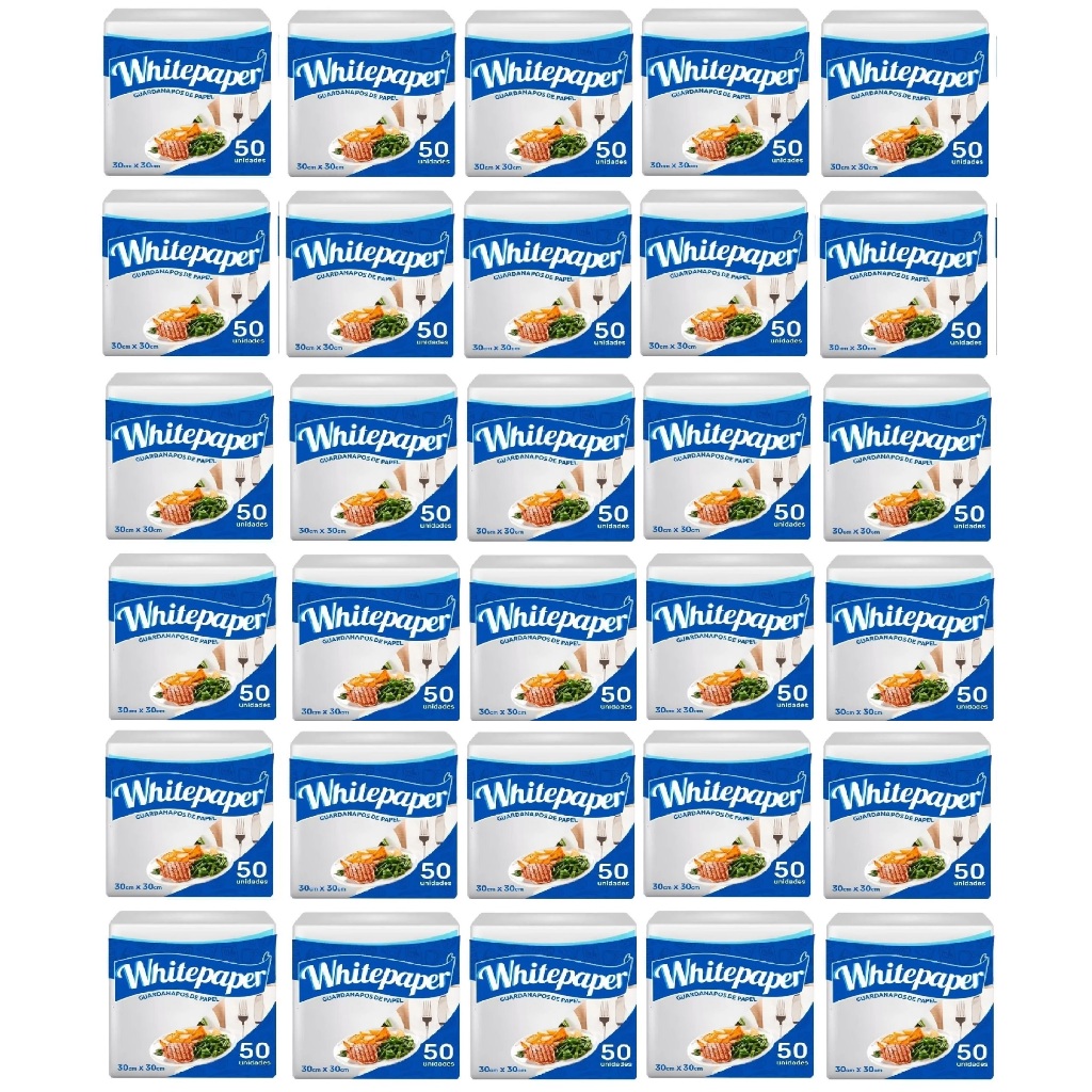 30 Guardanapos Folha Simples 30x30cm Whitepaper 50fls Branco em Oferta na Shopee