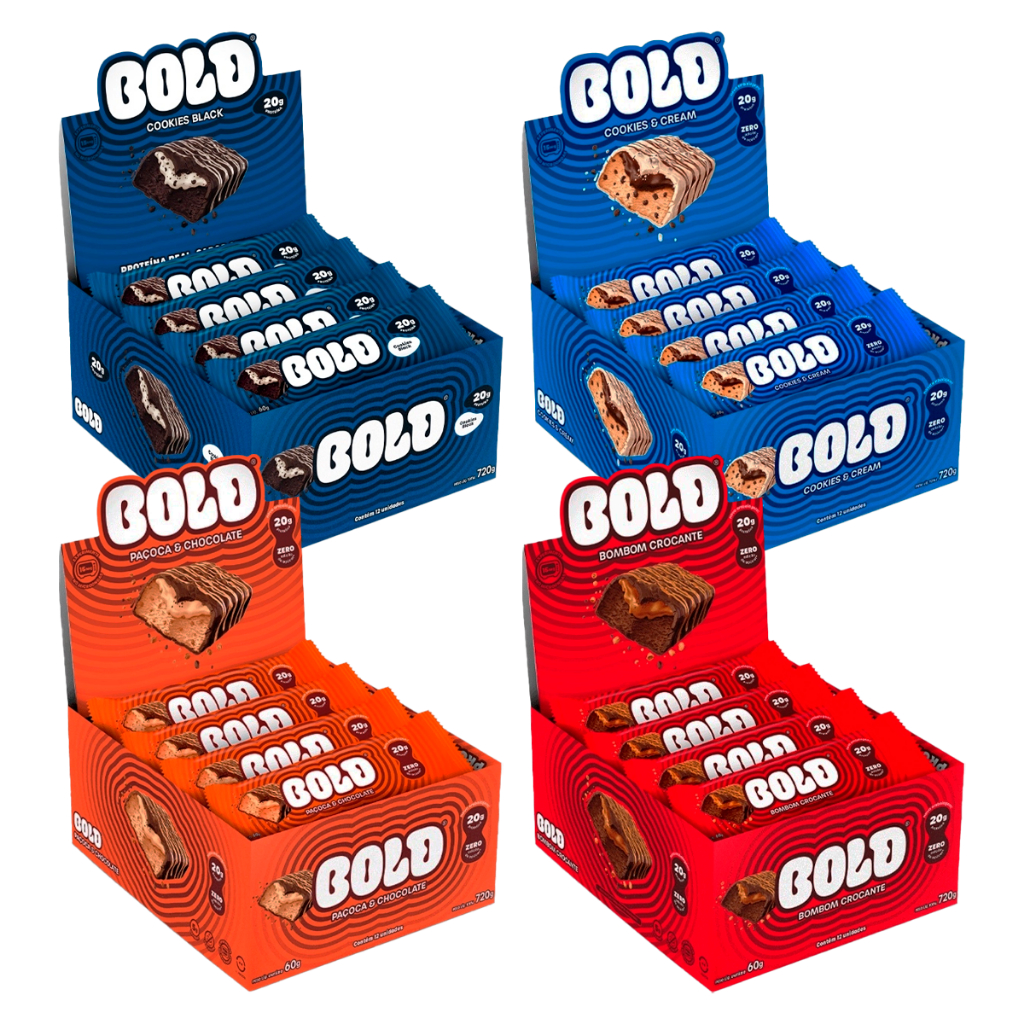 BOLD Caixa 12 Unidades - Todos Sabores Barra Proteína