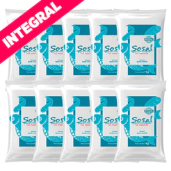 KIT 10x Sal Marinho Integral Mossoró Moído 1kg Natural - Sosal