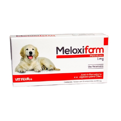 Anti-inflamatório antipirético e analgésico MELOXIFARM 1MG meloxicam VET FARMOS, cartela solta em Oferta na Shopee