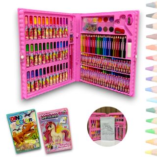 Estojo Maleta Escolar de Pintura Infantil Canetinha Giz Lápis Desenhos Diversos Tamanhos Para Colorir em Oferta na Shopee