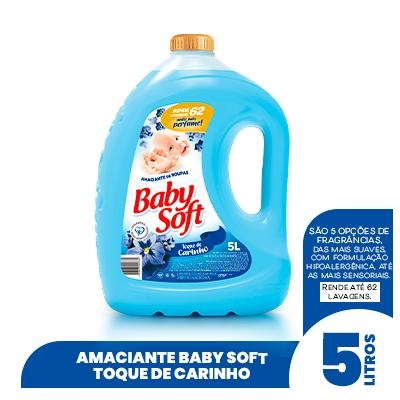 Amaciante Baby Soft Toque Carinho 5L Rende ate 62 Lavagens arrasador