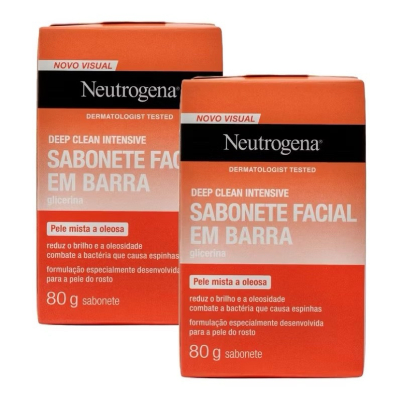 kit 2 Sabonete Facial Neutrogena Deep Clean 80g