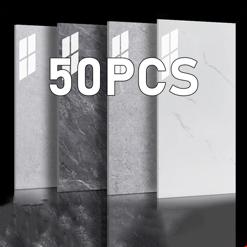 Kit 50 Placas Mármore Vinílico Adesivo 60x30 De Parede Relevo