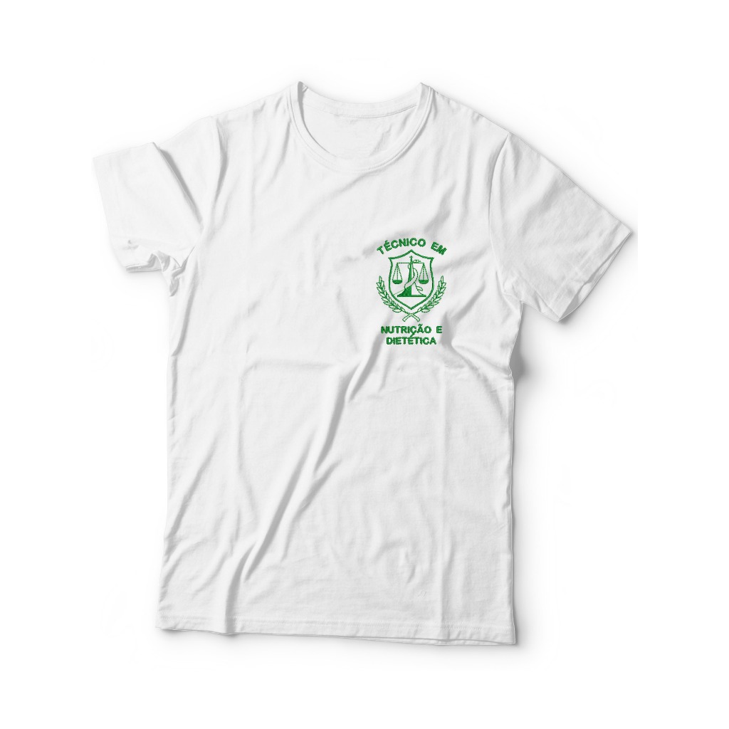 Camisa Técnico em Nutrição e Dietética Bordada Técnico Nutri Dietética Simbolo Malha PV Confort T-shirt Camiseta