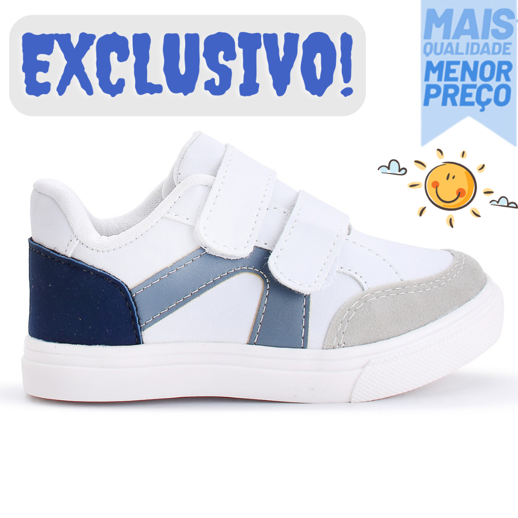 Tênis Infantil Masculino Macio e Confortável Casual para Passeios e Escola