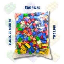 Blocos de Montar 500 Peças Brinquedo Infantil Didatico Bloquinhos de Encaixar Monta Monta Educativo