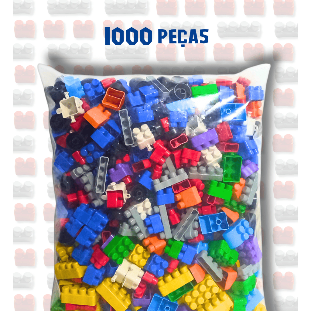 Blocos de Montar 1000 Peças Brinquedo Infantil Didatico Bloquinhos de Encaixar Monta Monta Educativo em Oferta na Shopee