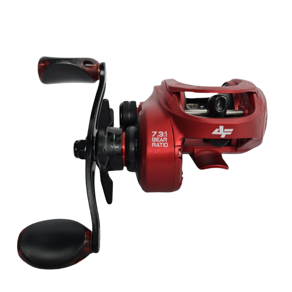 Carretel Carretilha Albatroz Fishing V73 Cor Vermelho Esquerdo e Direito 8Kg 6 Rolamentos