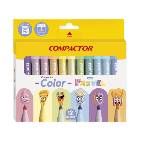 Compactor Color 12 Cores Pastel - Compactor