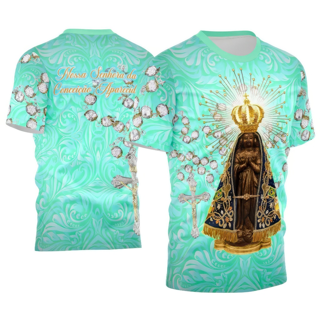 Camiseta Nossa Senhora Aparecida Mod 04 em Oferta na Shopee
