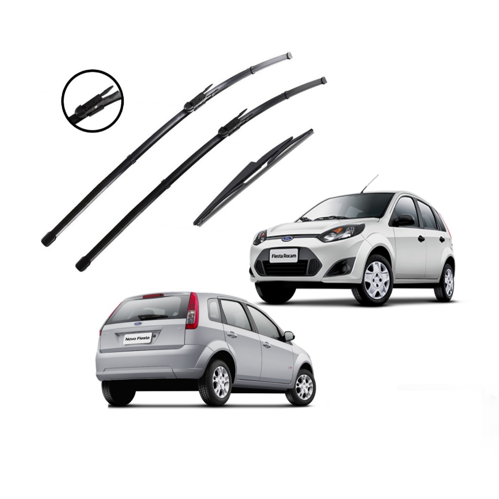 Par Palheta Limpador de Parabrisa Silicone Chuva Ford Fiesta 1996 a 2014 em Oferta na Shopee