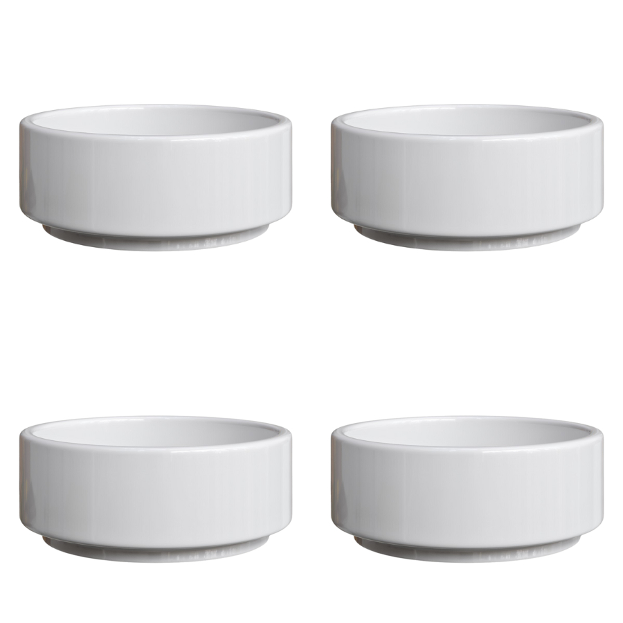 Jogo 4 Pecas Porta Pate Porcelana Branca Lisa 70ml Tigelinha Manteigueira Molheira Restaur...