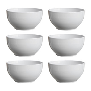 Pote de Sobremesa Kit Bowl Porcelana Branca 6 Pecas 500ml Funda Ideal Para Sopas Saladas C...