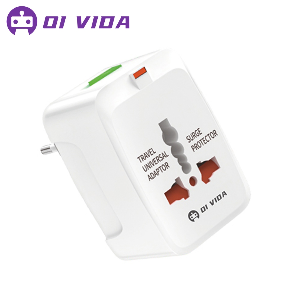Adaptador de Tomada Universal Com Proteção Contra Surto Elétrico Padrão Internacional Universal - Home Appliances