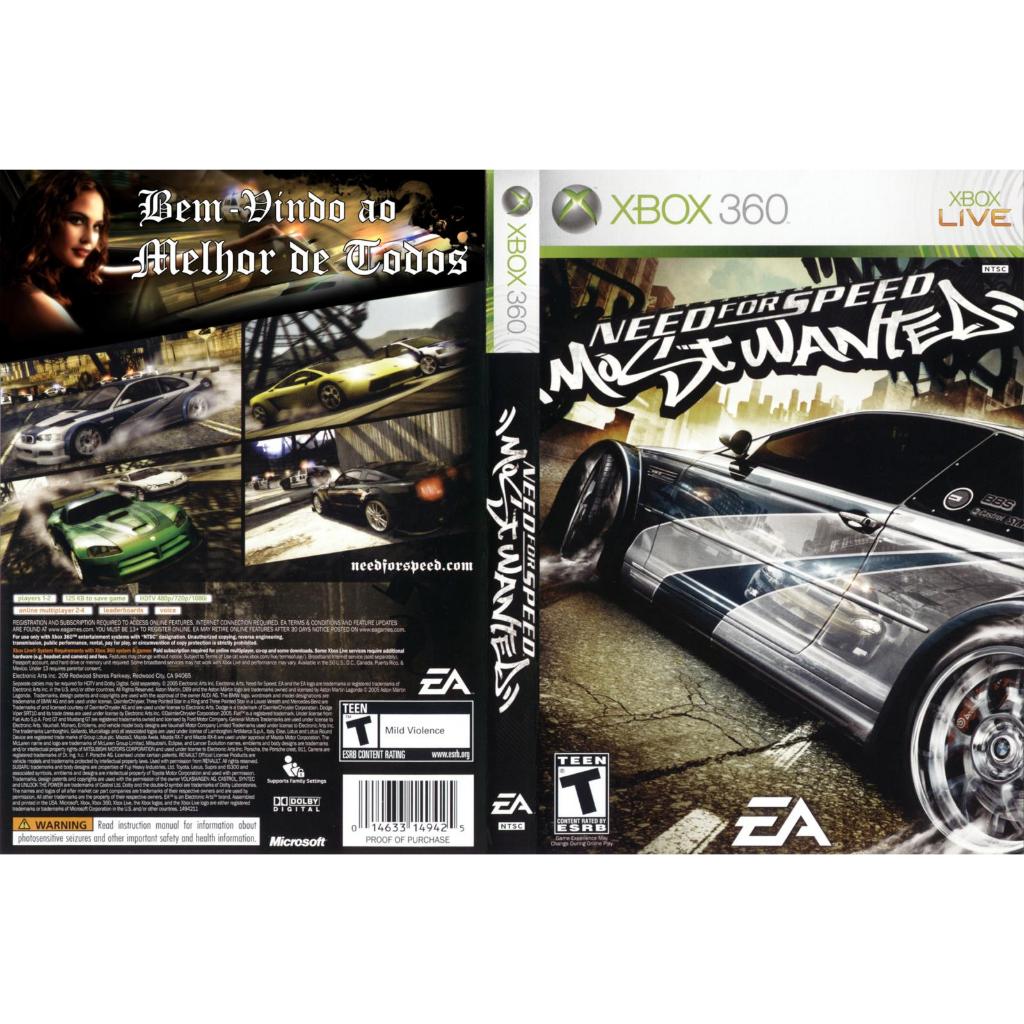 Need for Speed: Most Wanted para Xbox 360Lt com capa em Oferta na Shopee