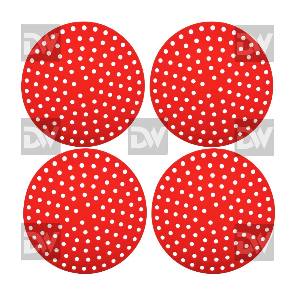 Kit 4un Protetor De Fogão Indução de Silicone Tapete Fogão Indução Redondo Vermelho