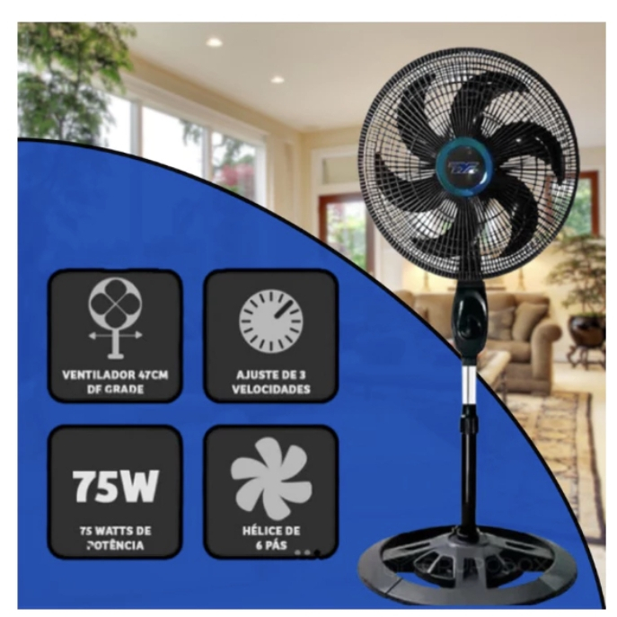 Ventilador de Coluna TYF 47cm-127cm ajuste de altura livremente, ventilador de pé 110v/220v