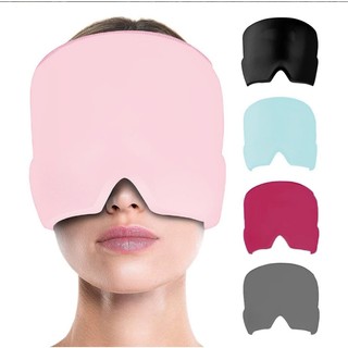 Touca De Enxaqueca Alívio Terapêutica Gel Hood Ice pack Máscara De Calor Para Os Olhos Do…